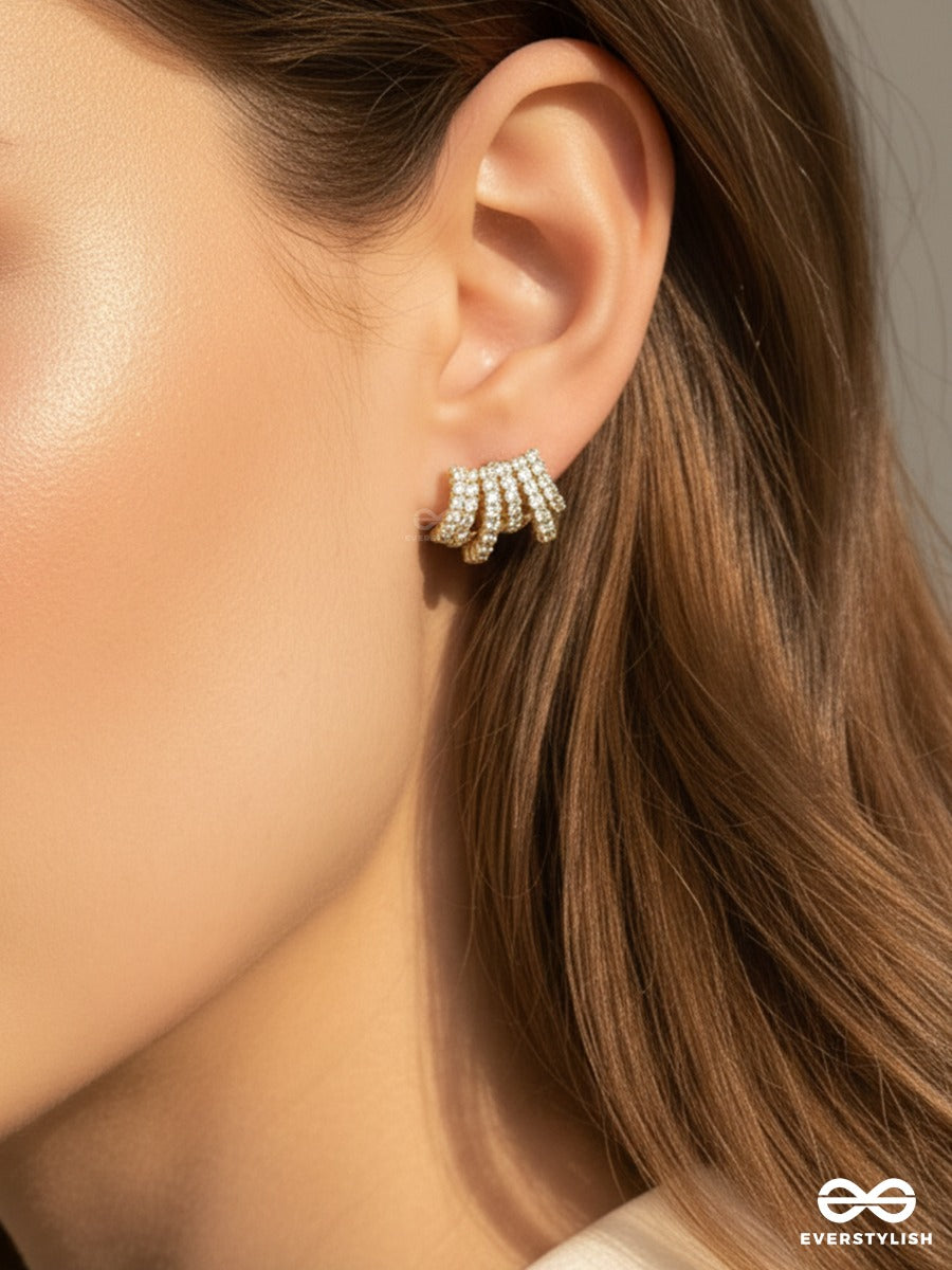 Starlight Cascade - Crystal Stud Earrings