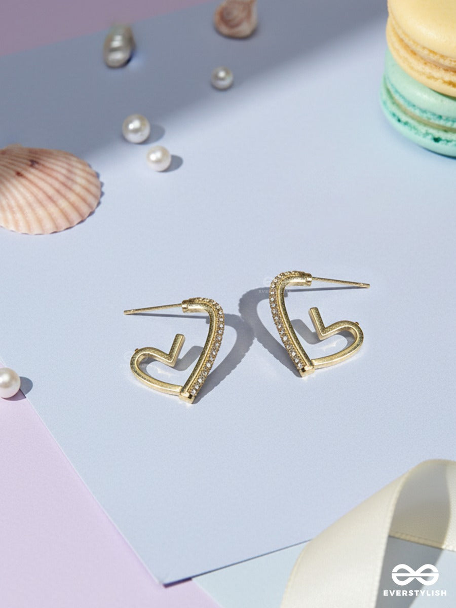 Gold Rush Love - Statement Heart Earrings