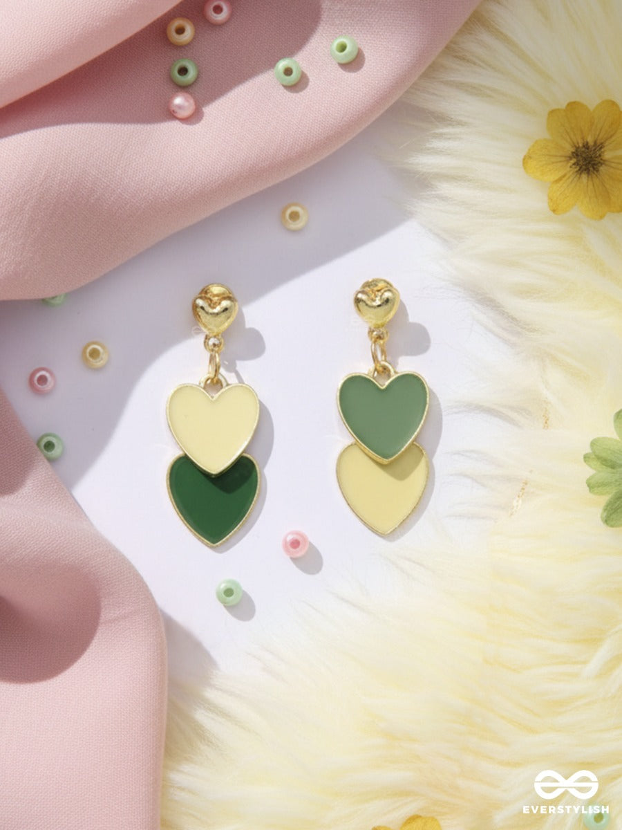 Matcha Kiss - Mini Heart Dangle Earrings