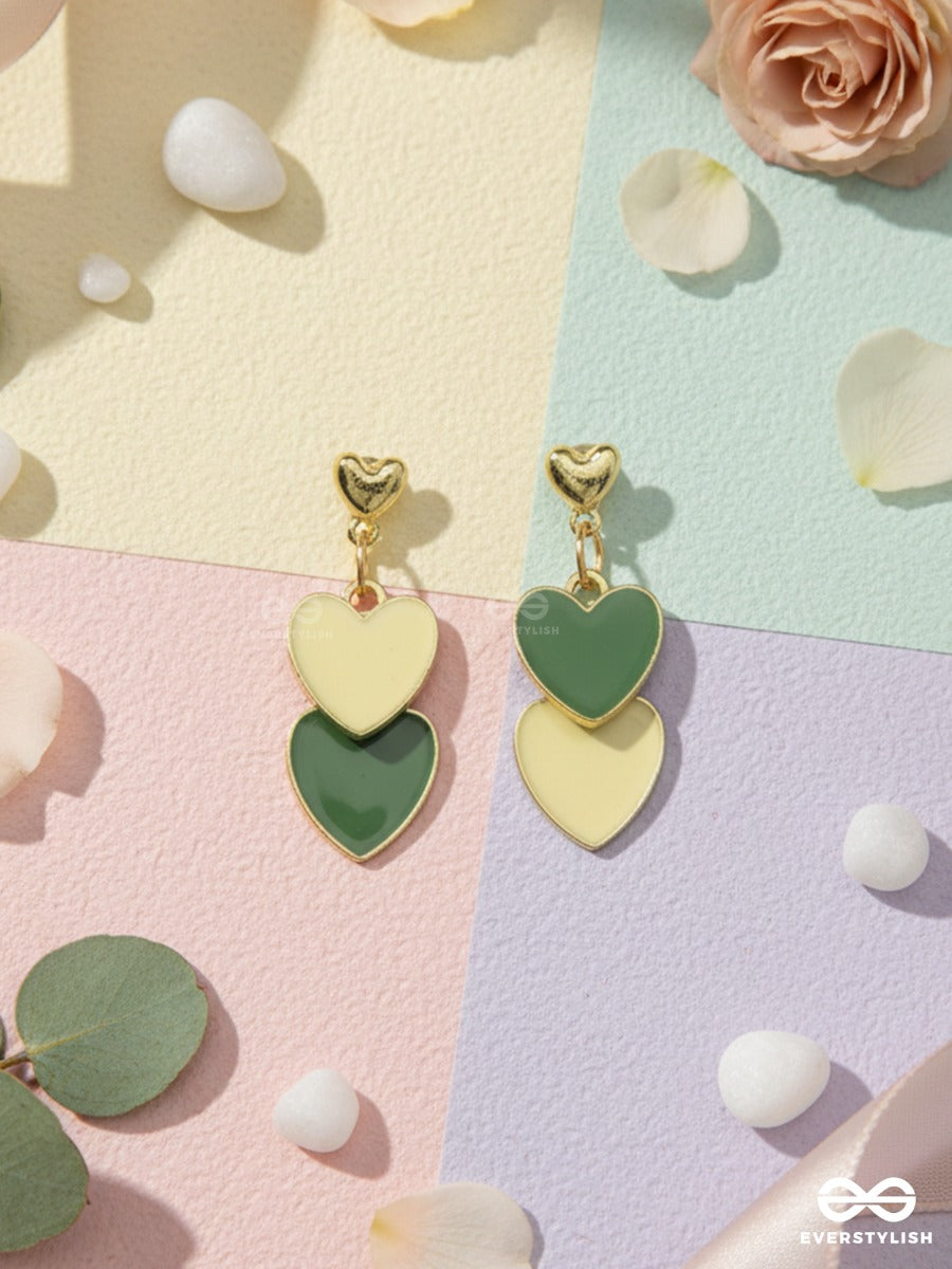 Matcha Kiss - Mini Heart Dangle Earrings