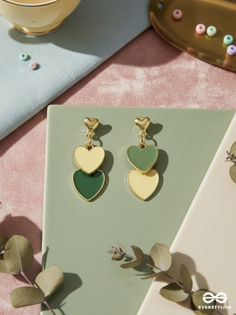 Matcha Kiss - Mini Heart Dangle Earrings