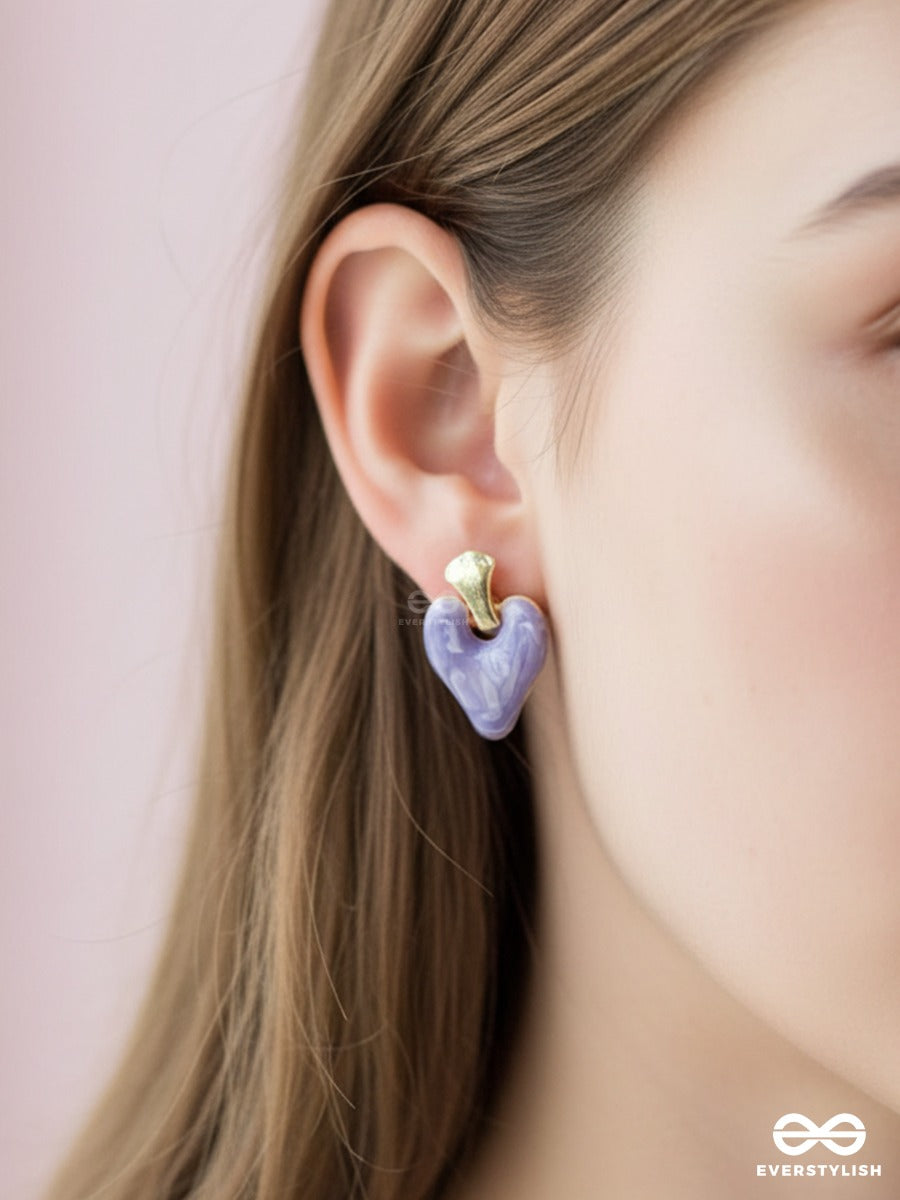 Marble Crush - Lilac Heart Drop Earrings