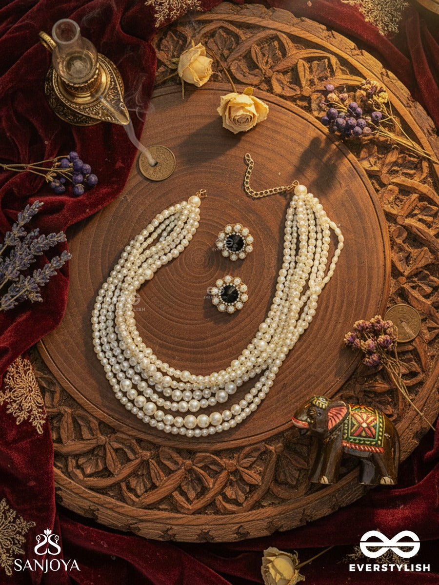 Ratriratna - Alia Bhatt Inspired Neckpiece & Earrings Set With Pearls, Symbolizing Purity And Elegance