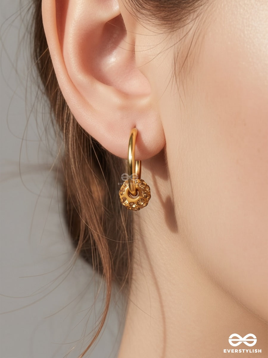Prism Hoop - Crystal Charm Earrings