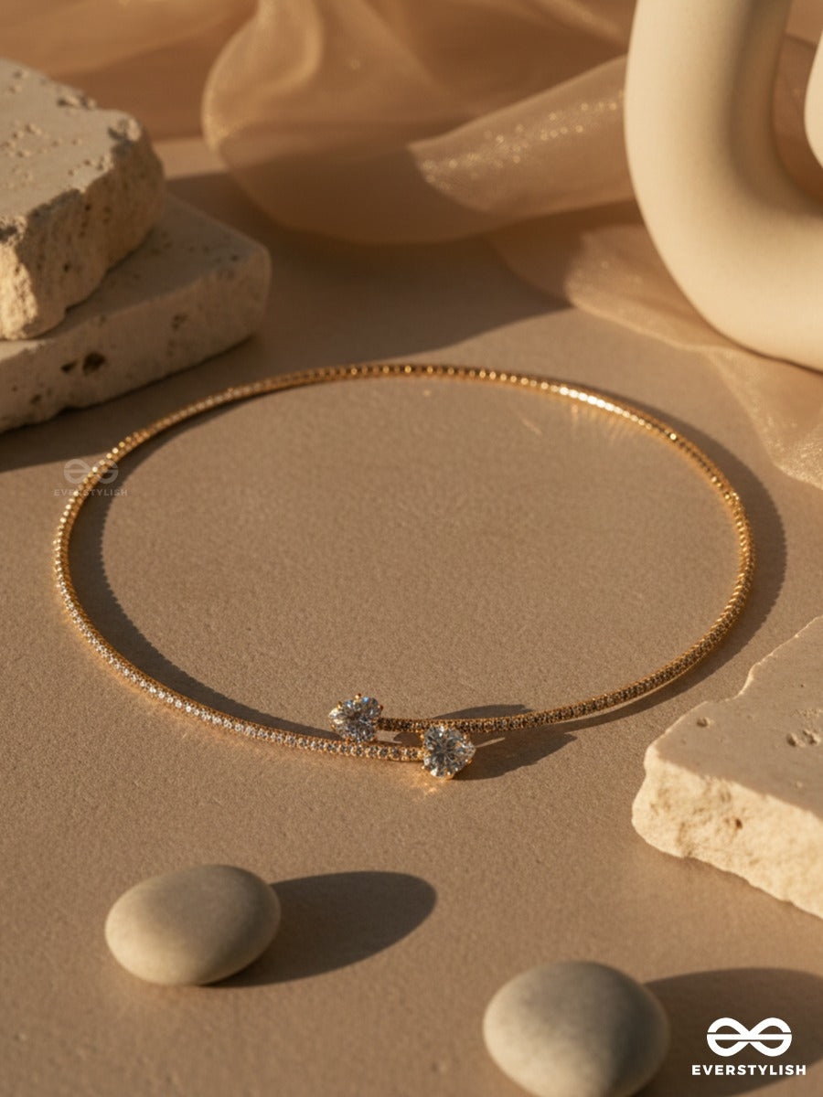 Twin Glint - Minimal Stone Necklace
