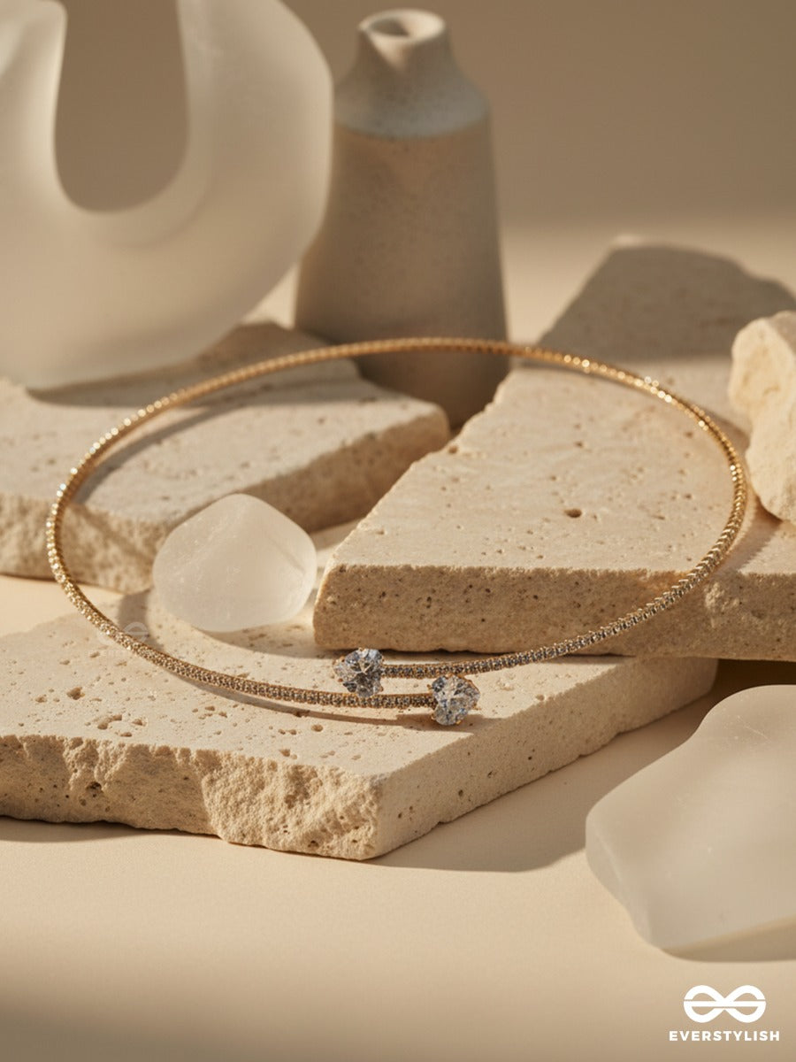 Twin Glint - Minimal Stone Necklace