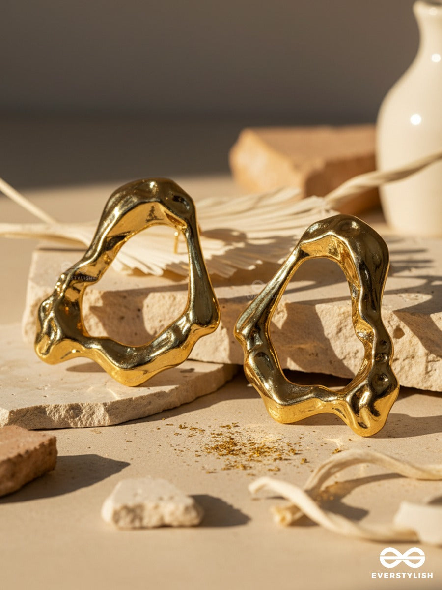 Warp Frame - Abstract Metal Earrings