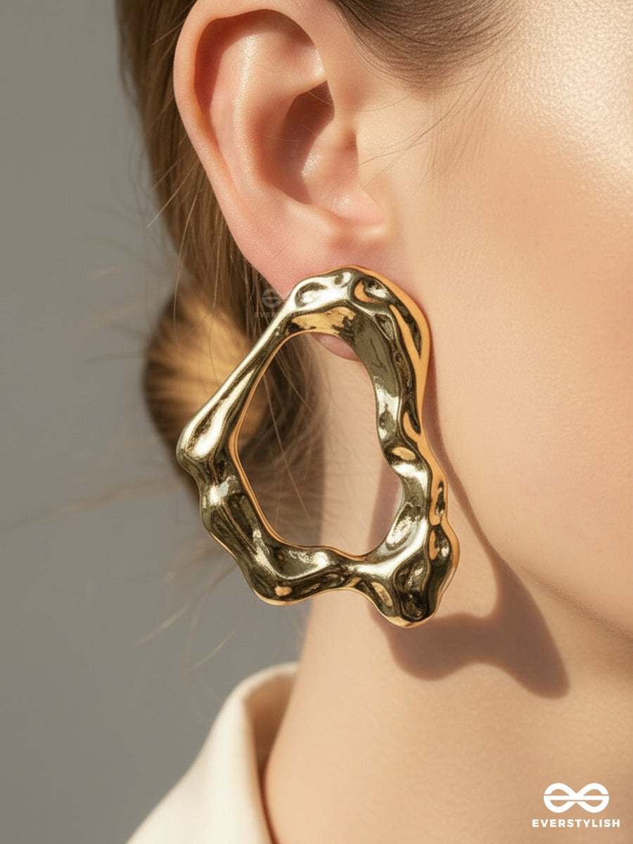 Warp Frame - Abstract Metal Earrings