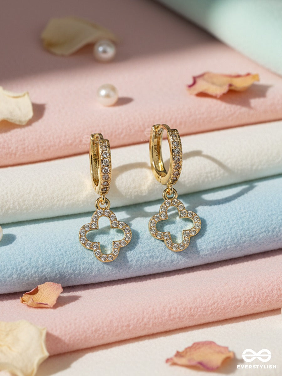 Luck Emblem - Stone Drop Clover Earrings