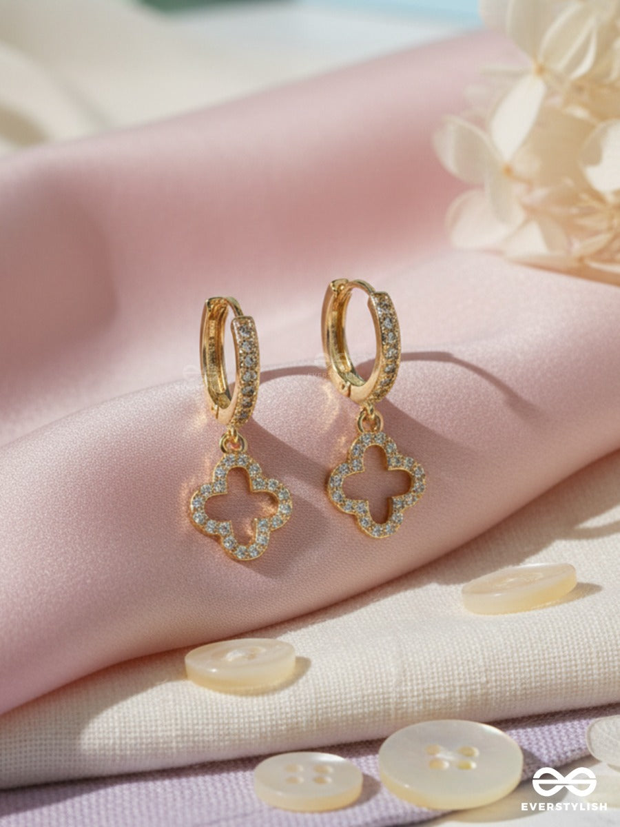Luck Emblem - Stone Drop Clover Earrings