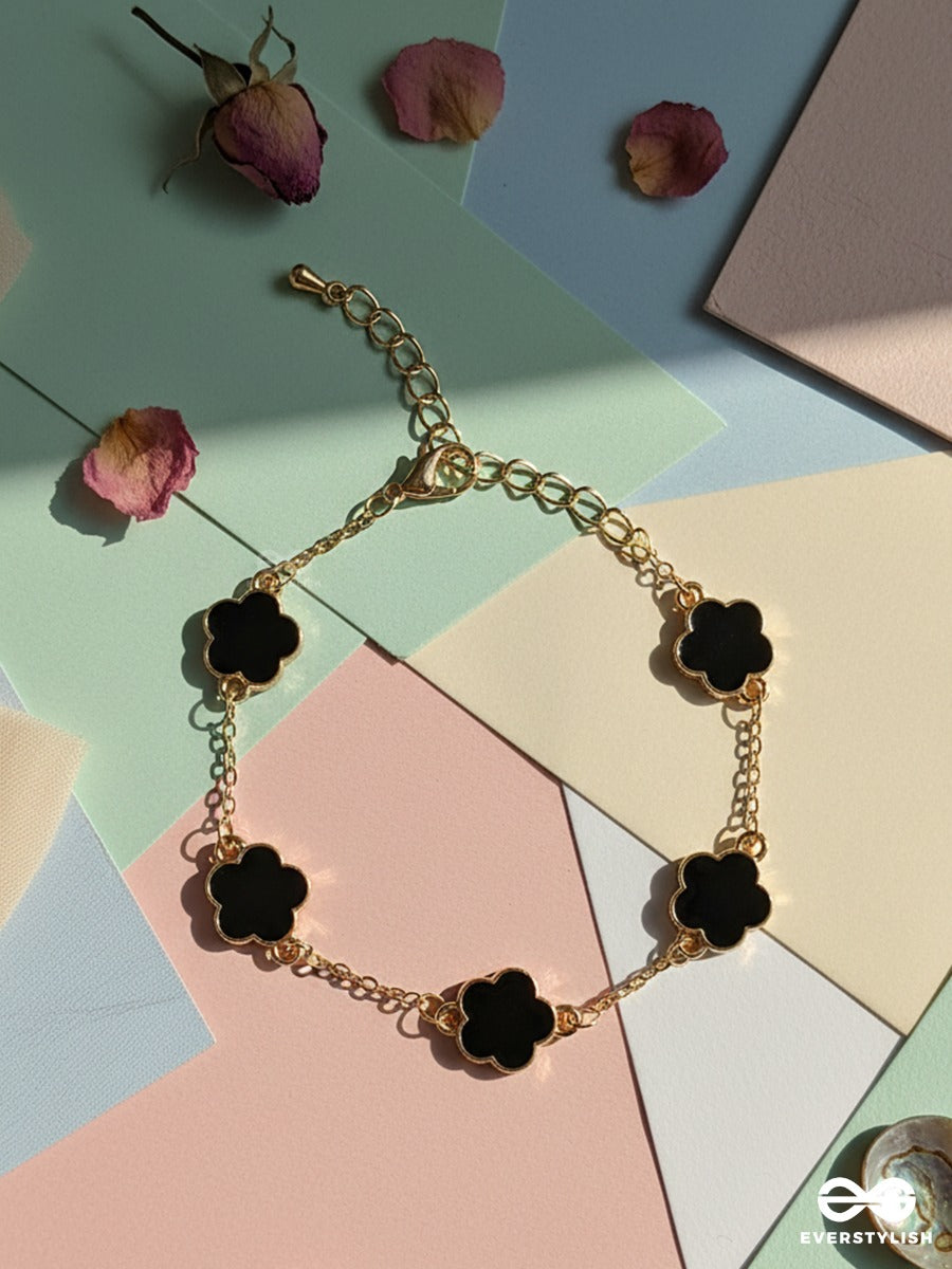 Noir Bloom - Floral Link Bracelet