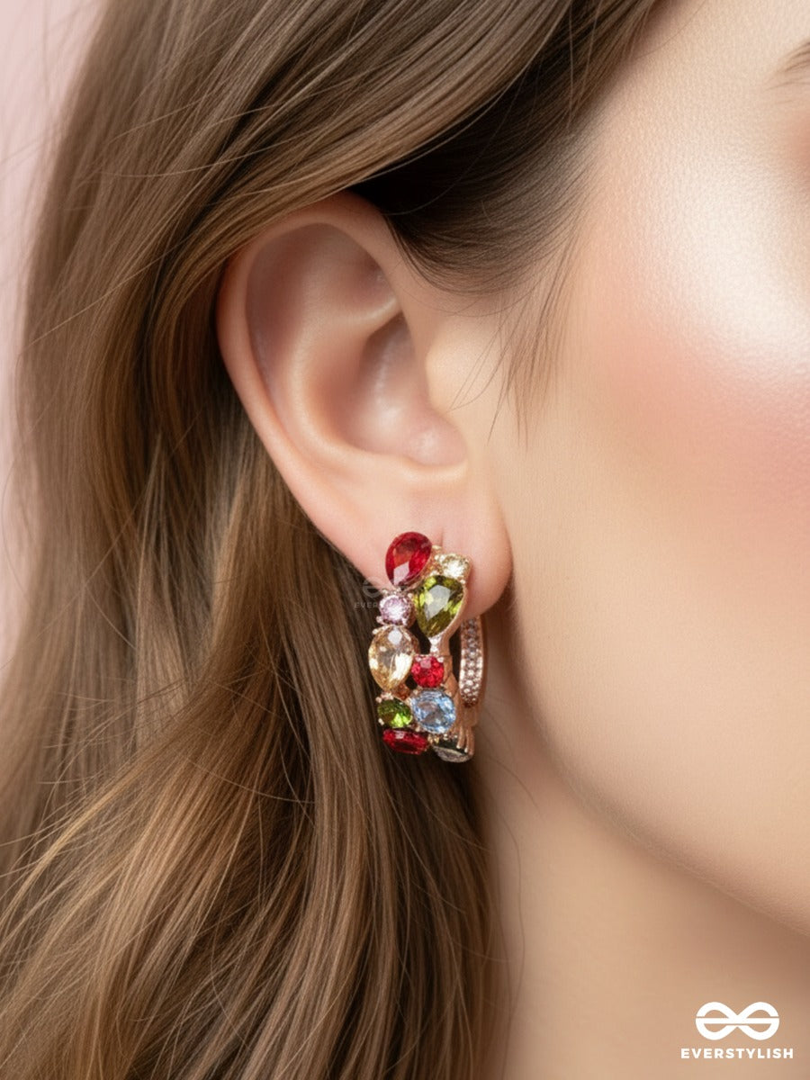 Gem Mosaic - Colorful Cluster Earrings