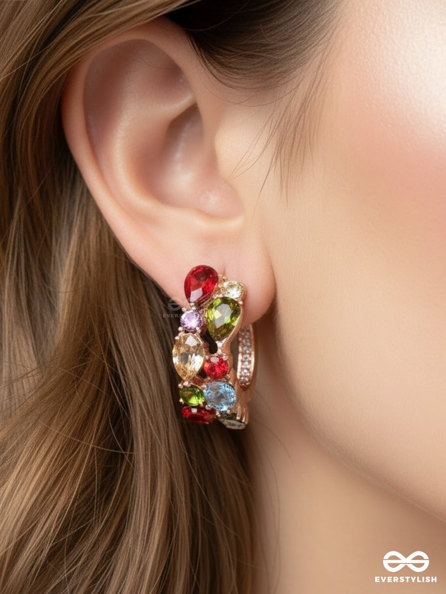 Gem Mosaic - Colorful Cluster Earrings