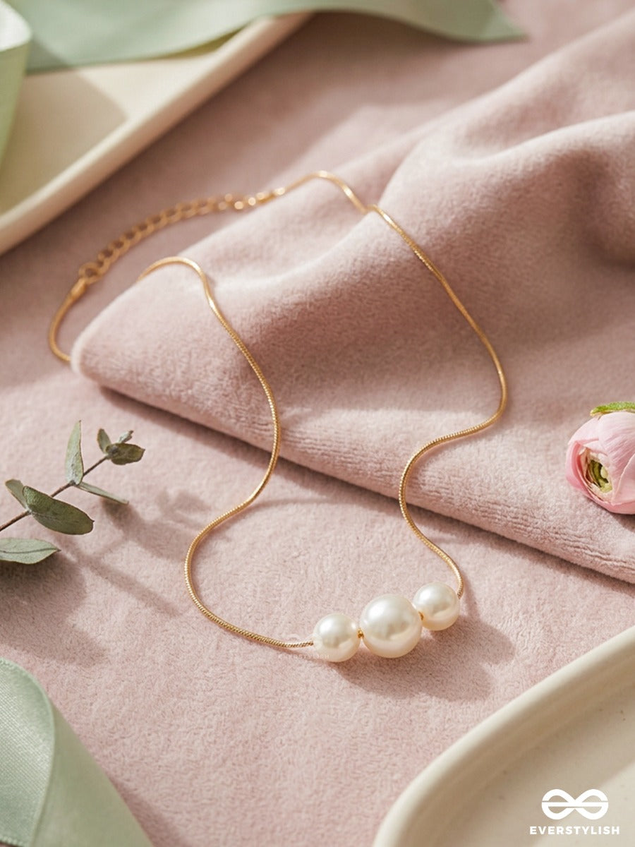 Moon Bead - Delicate Pearl Cluster Necklace