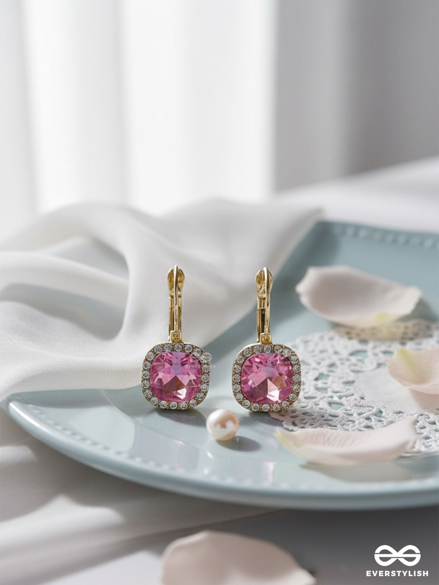Blush Frame - Crystal Drop Earrings