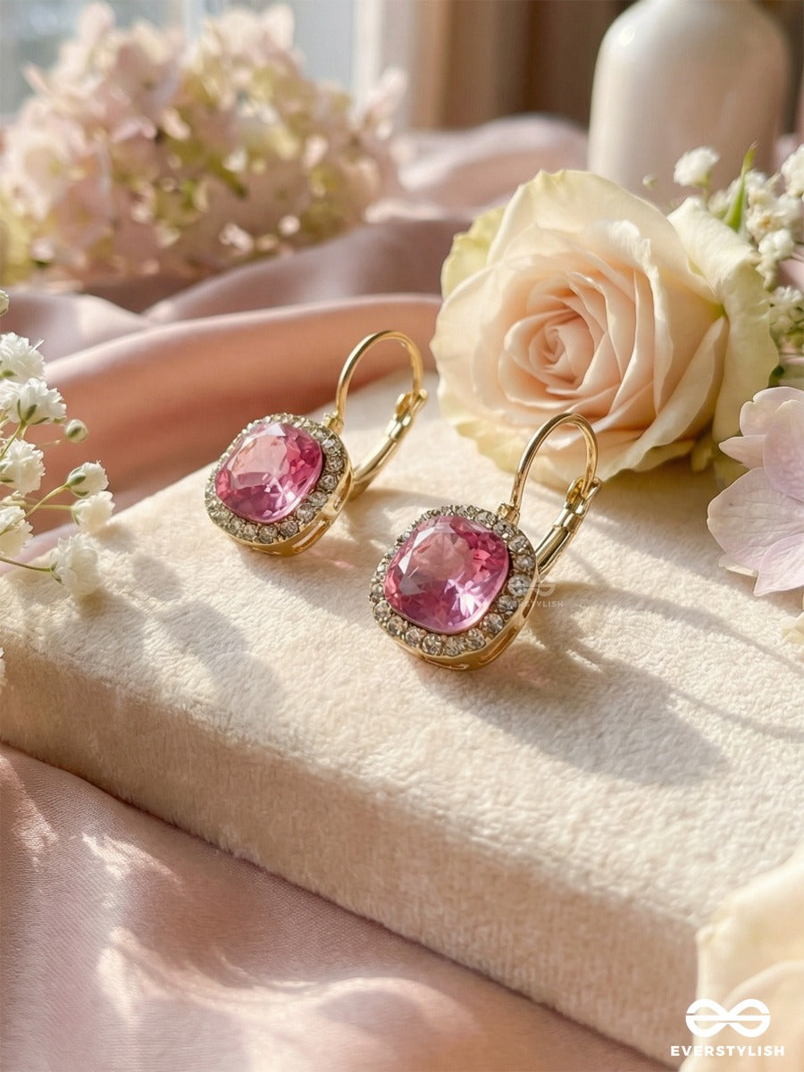 Blush Frame - Crystal Drop Earrings