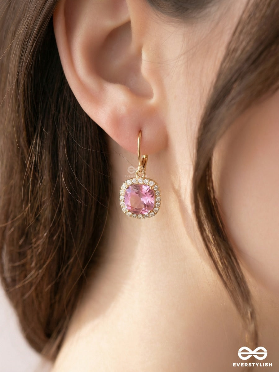 Blush Frame - Crystal Drop Earrings
