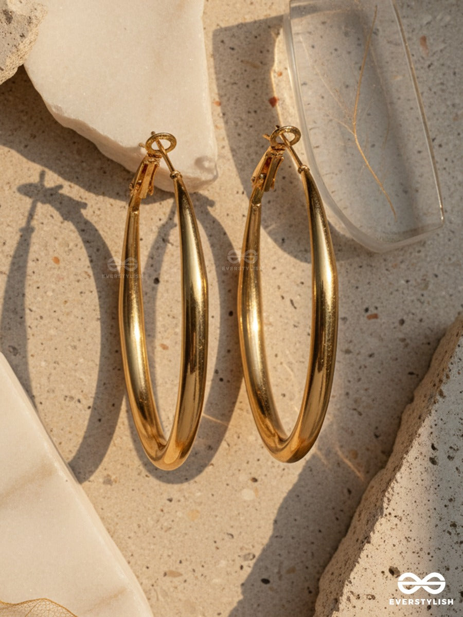 Calista Hoops - Sleek Gold Hoop Earrings