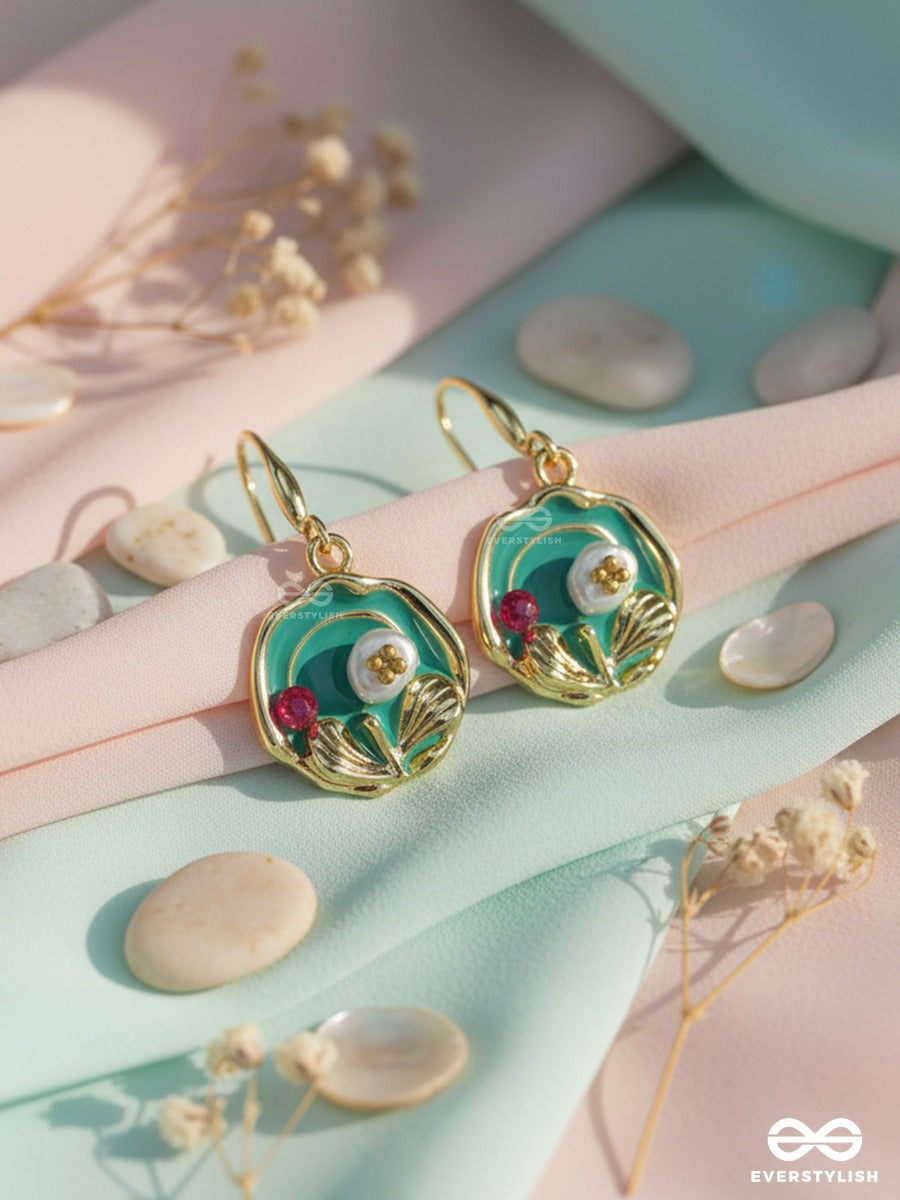 Meadow Medallion - Enamel Floral Earrings