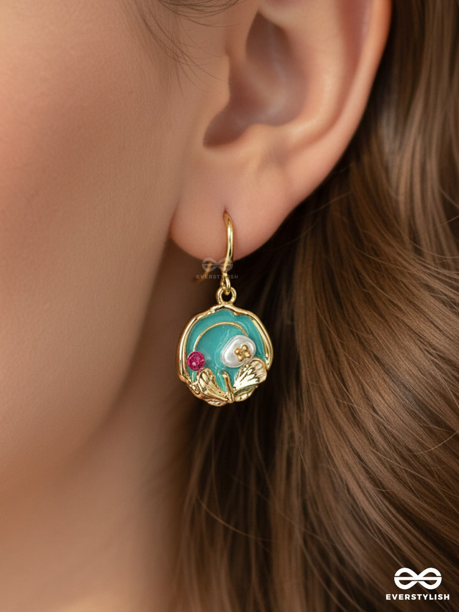 Meadow Medallion - Enamel Floral Earrings