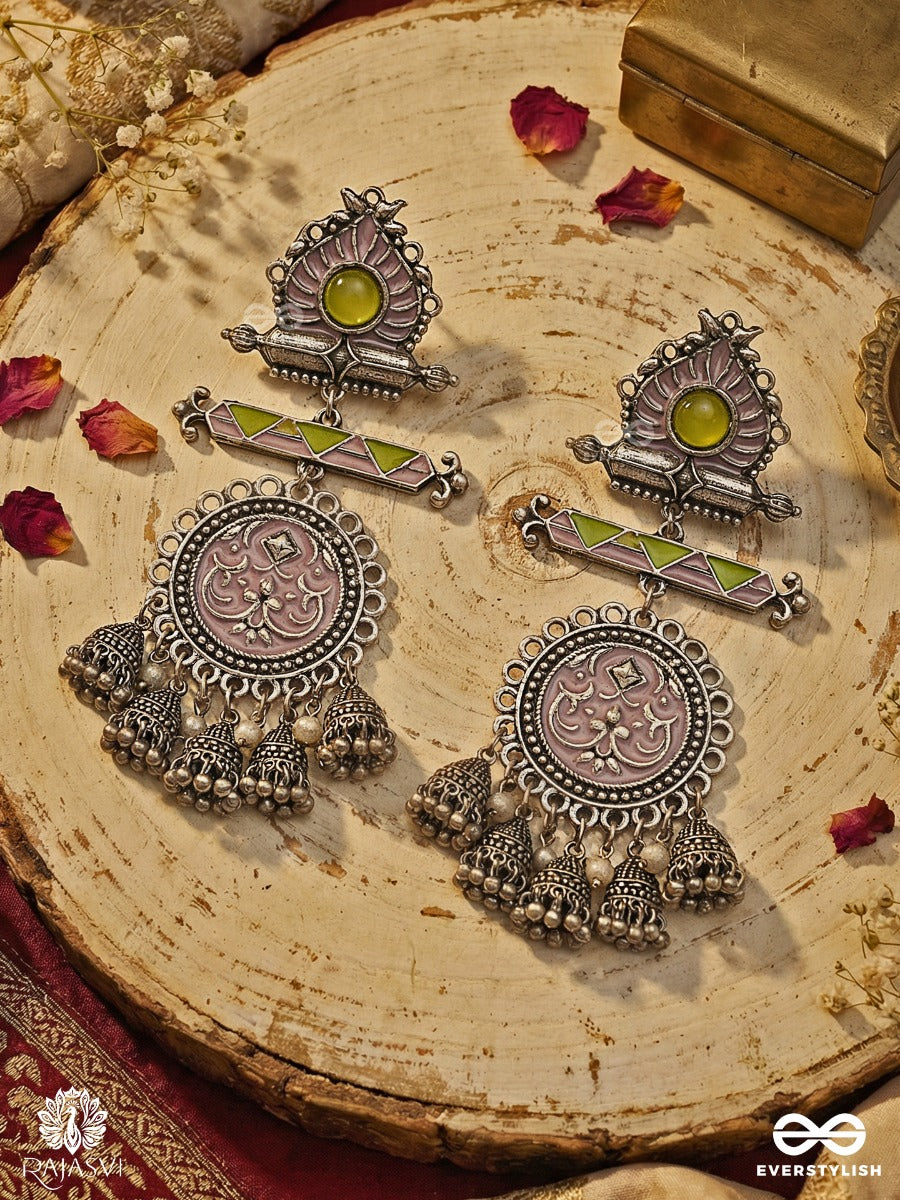 Iris Empress - Oxidised Heritage Statement Earrings