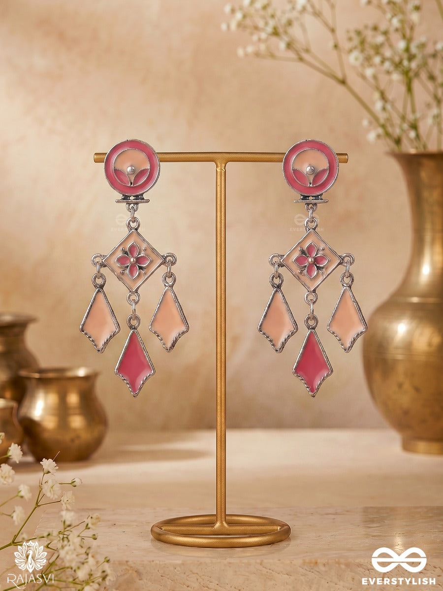 Bloomscape Charm - Oxidised Ornate Statement Jodhpuri Jhumkas
