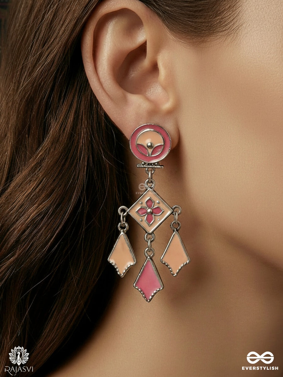 Bloomscape Charm - Oxidised Ornate Statement Jodhpuri Jhumkas