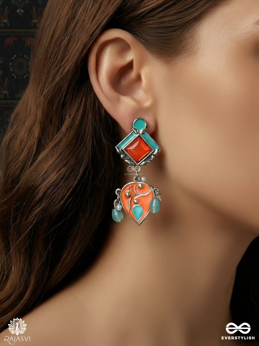 Tribal Sunbeam - Oxidised Enamel Statement Jodhpuri Jhumkas
