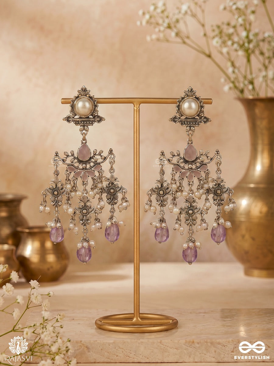 Enchanted Vine - Oxidised Ornate Chandelier Jodhpuri Jhumkas