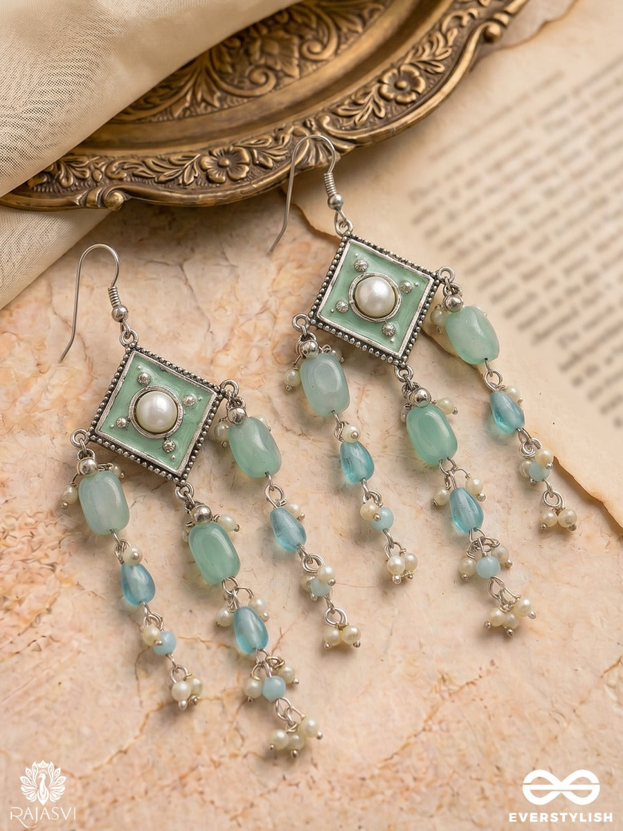 Pankhuri Tinkle - Oxidised Jodhpuri Jhumkas With Diamond Motif And Dangling Drops