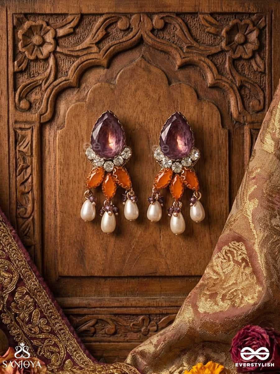 Surkanika - Sun-Kissed Beauty - Festive Earrings With Petal Motif And Multi-Drop Accents