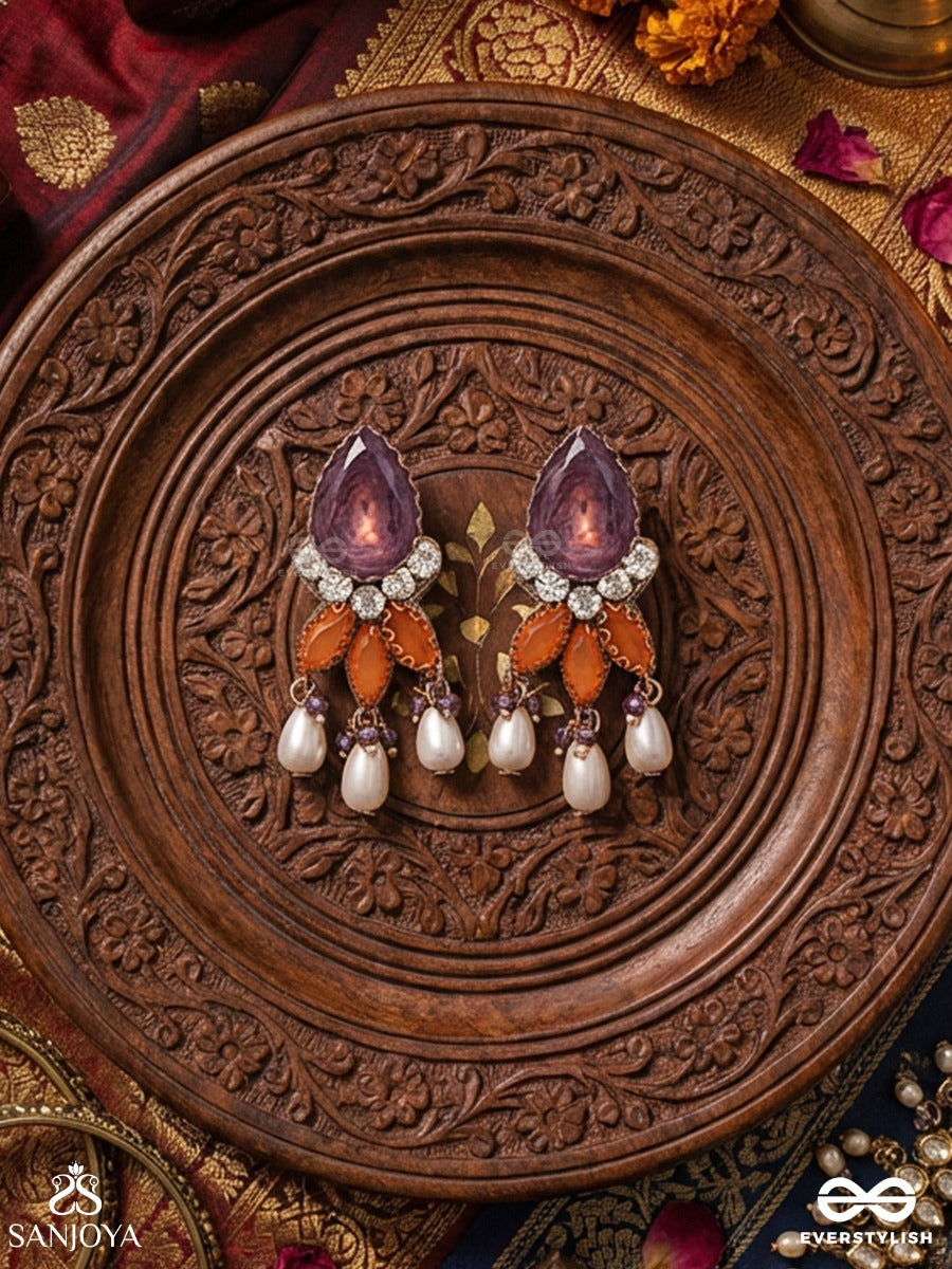 Surkanika - Sun-Kissed Beauty - Festive Earrings With Petal Motif And Multi-Drop Accents