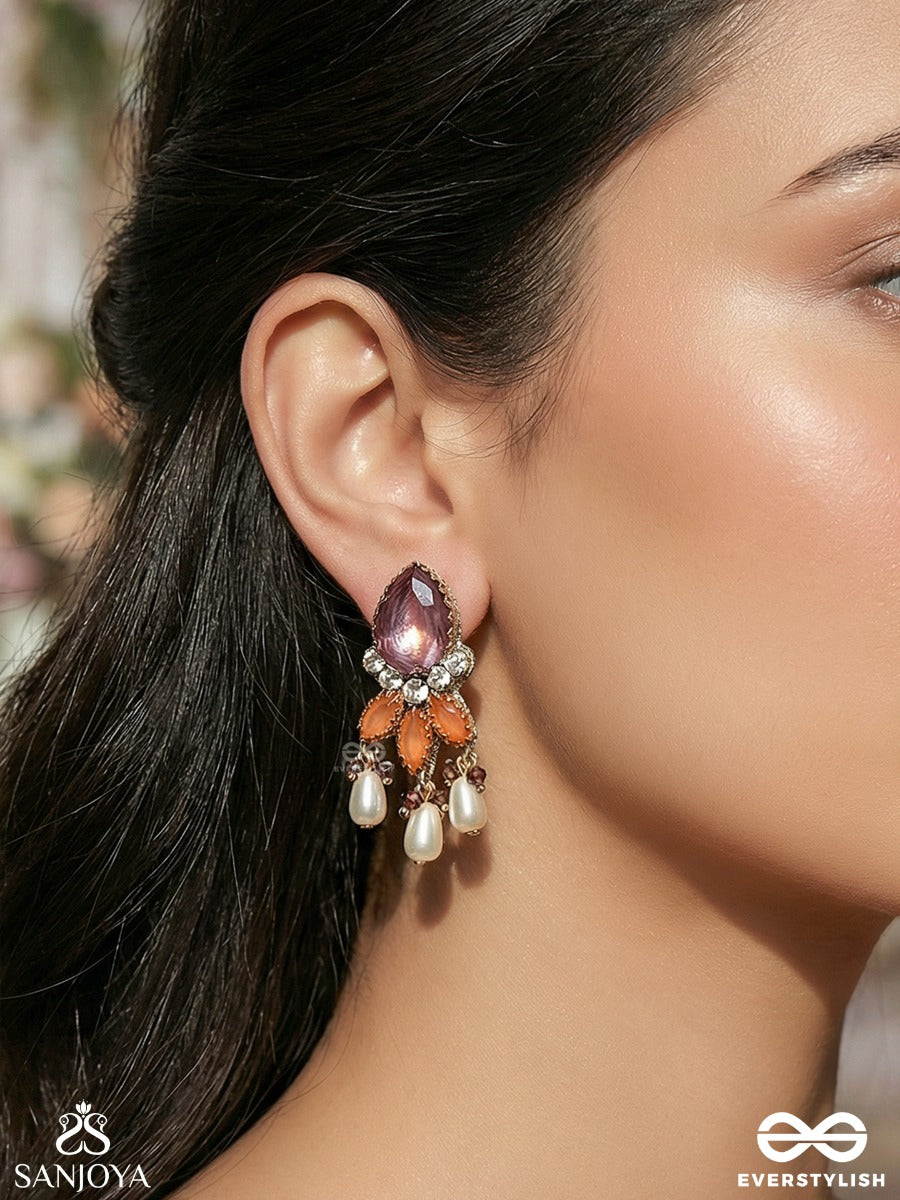 Surkanika - Sun-Kissed Beauty - Festive Earrings With Petal Motif And Multi-Drop Accents