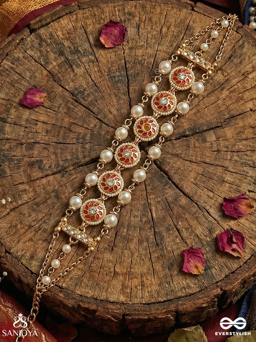Vasupratika - Treasure Emblem - Decorative Necklace With Repeating Motifs And Delicate Drop Accents