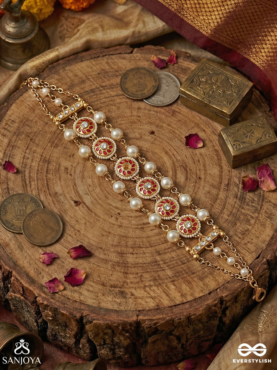 Vasupratika - Treasure Emblem - Decorative Necklace With Repeating Motifs And Delicate Drop Accents