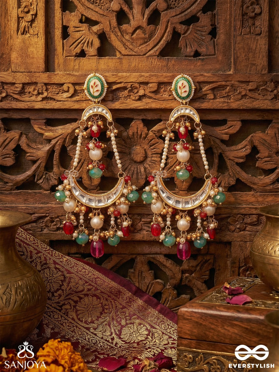 Bhavini - Expressive Feminine - Decorative Earrings With Gemmed Details And Dangling Structure