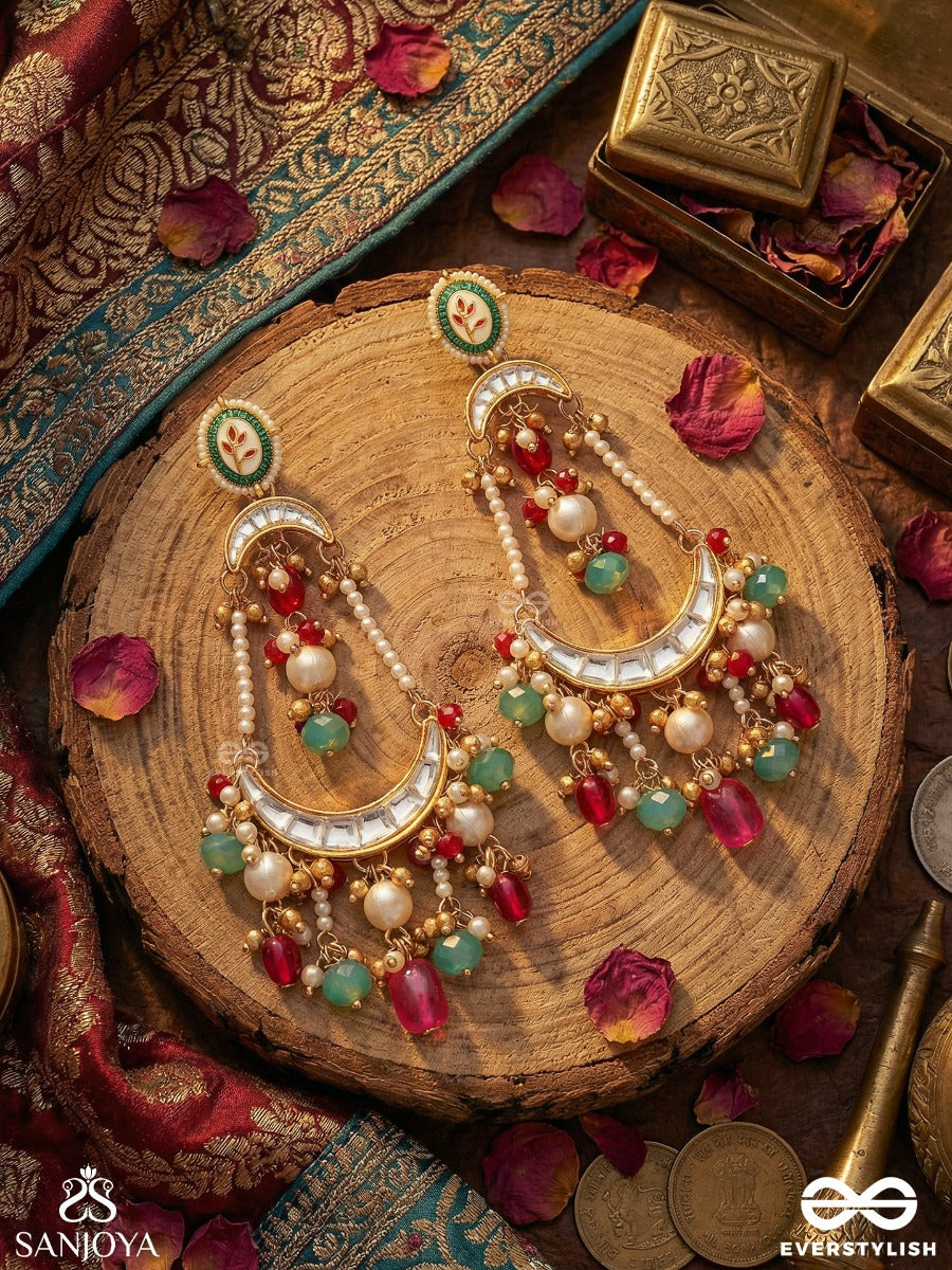 Bhavini - Expressive Feminine - Decorative Earrings With Gemmed Details And Dangling Structure