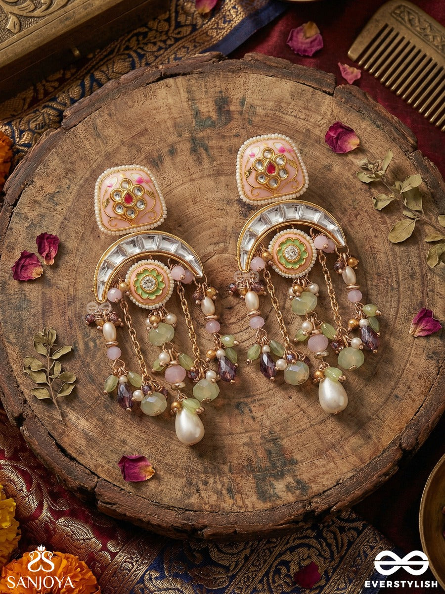 Kiranmayi - Full Of Light - Ornate Earrings With Embellished Panels And Flowing Details