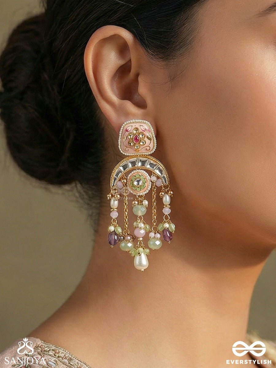 Kiranmayi - Full Of Light - Ornate Earrings With Embellished Panels And Flowing Details
