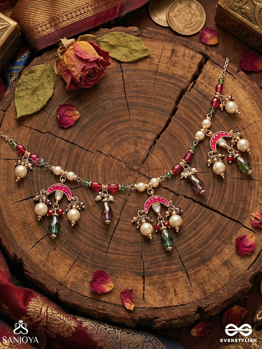 Vritasha - Circled Grace - Decorative Necklace With Ornamental Pattern And Flowing Accents