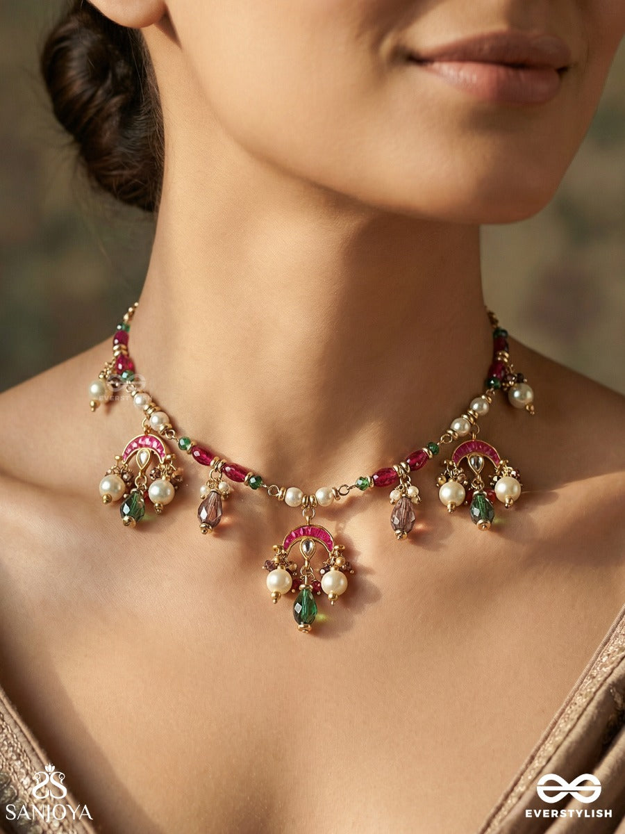Vritasha - Circled Grace - Decorative Necklace With Ornamental Pattern And Flowing Accents