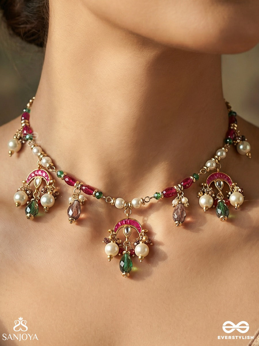 Vritasha - Circled Grace - Decorative Necklace With Ornamental Pattern And Flowing Accents