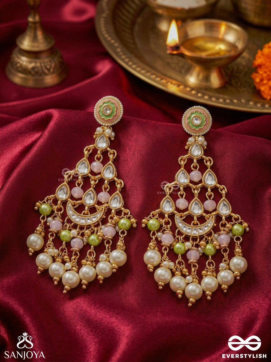 Samragya - Supreme Presence - Statement Earrings With Ornamental Frame And Multi-Stone Accents