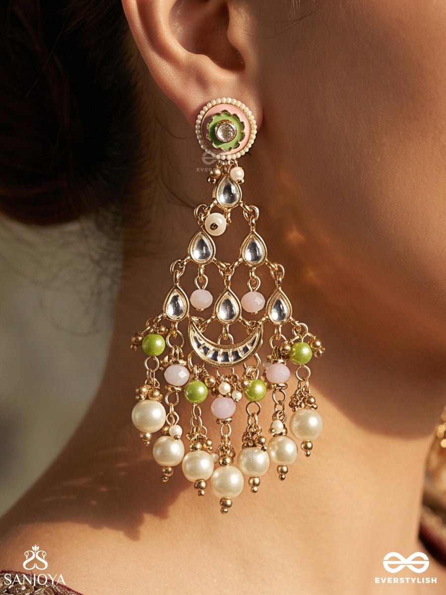 Samragya - Supreme Presence - Statement Earrings With Ornamental Frame And Multi-Stone Accents