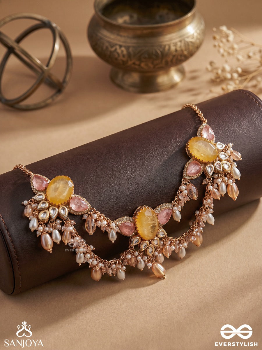 Ambarshobha - Sky-Like Radiance - Decorative Necklace With Embellished Motifs And Cascade Details