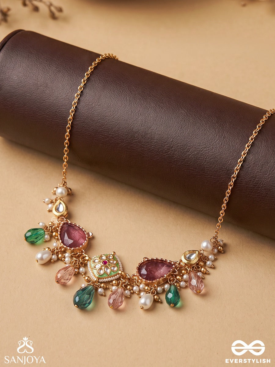 Mayukhika - Rays Of Light - Elegant Necklace With Embellished Elements And Flowing Accents