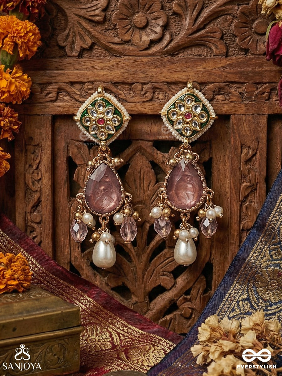 Mayukhika - Rays Of Light - Ornate Earrings With Structured Design And Multi-Drop Details