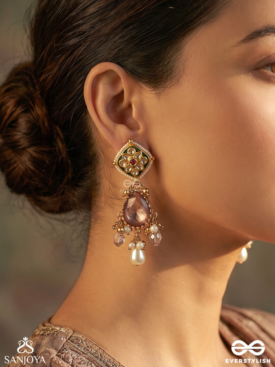 Mayukhika - Rays Of Light - Ornate Earrings With Structured Design And Multi-Drop Details
