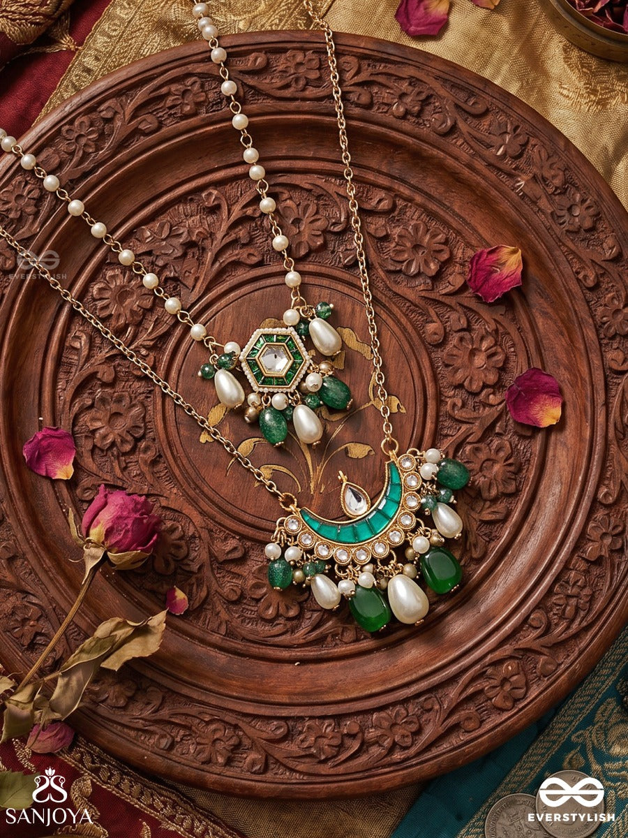 Alokdhwani - Radiant Flow - Statement Necklace With Gemmed Elements And Dangling Details
