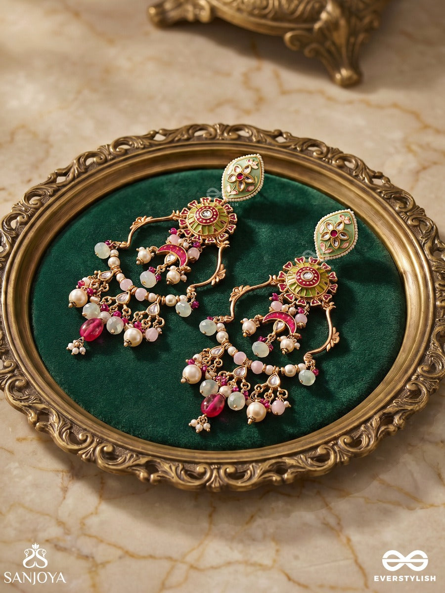 Dhruvika - Constant Grace - Statement Earrings With Structured Form And Multi-Stone Elements